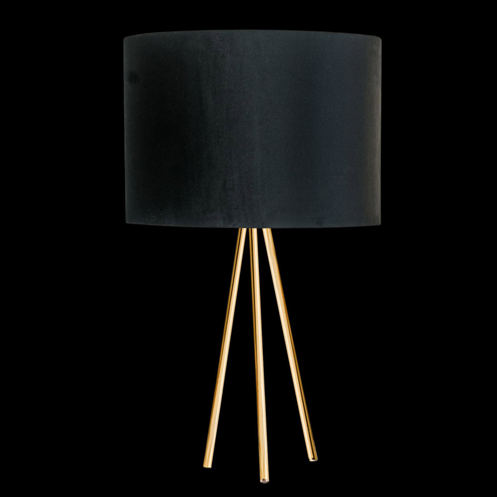 Monaco table lamp, triple gold, black velvet