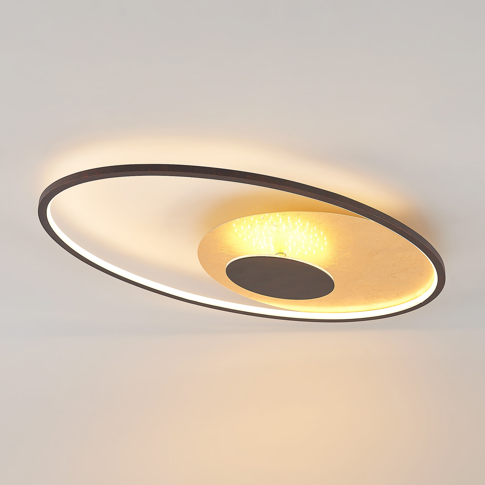 Lindby Feival LED ceiling light, 73 cm x 43 cm