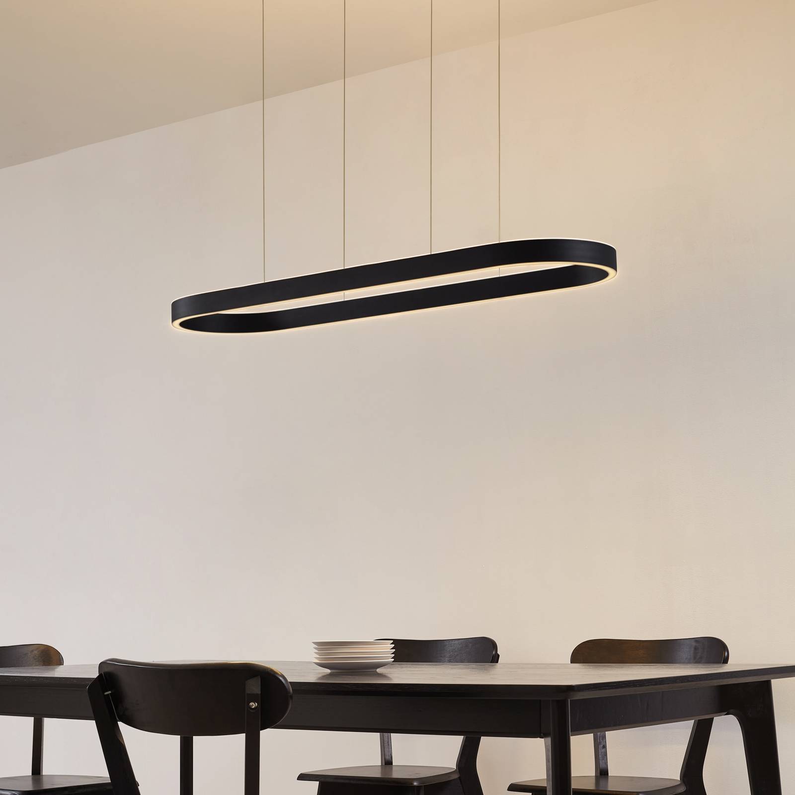 Lucande Smart-LED-Hängeleuchte Melinay, schwarz, CCT, Tuya günstig online kaufen