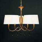 Paola zlatna viseća svjetiljka sa 6 žarulja s tekstilnim sjenilima
