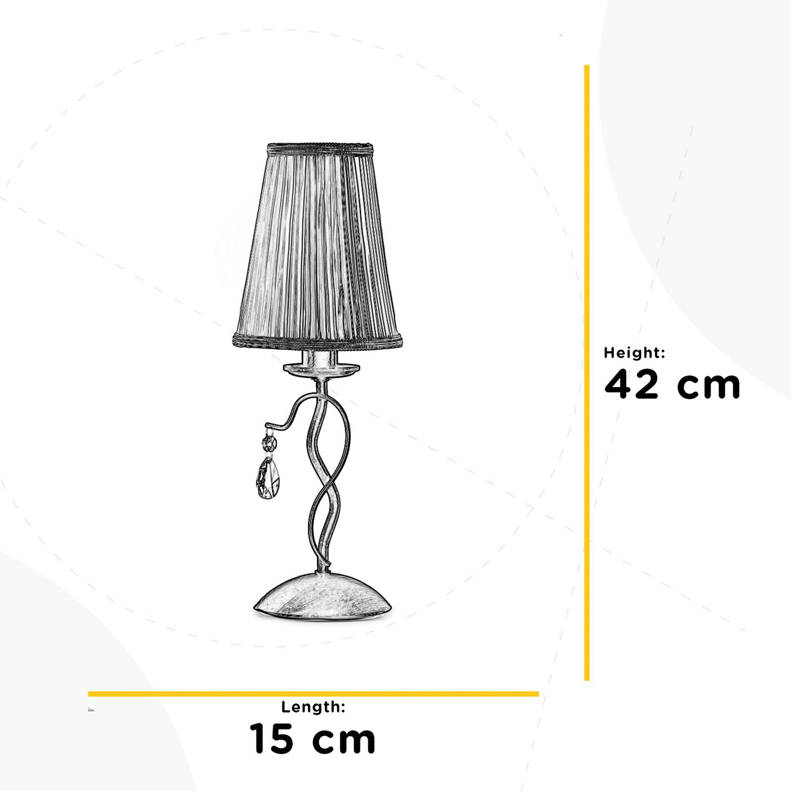 Lampa stołowa Delia, kolor brązowy, żelazo, wysokość 42 cm, Ø 15 cm