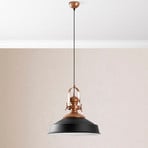 Craft pendant light, black, metal, Ø 41 cm, E27