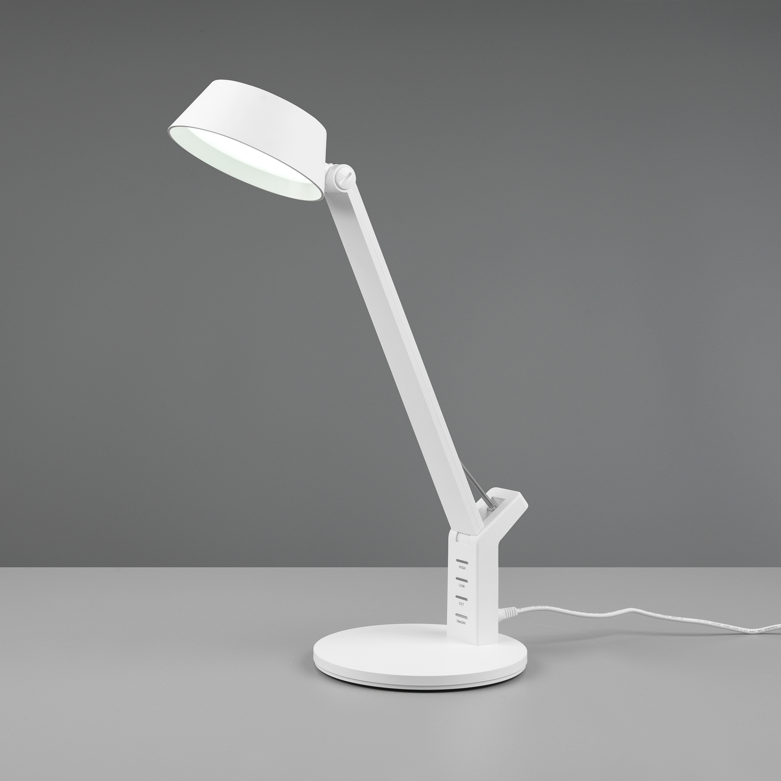 Lampada LED da tavolo Ava con dimming, bianco