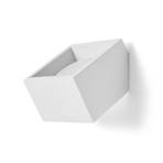 Nasso wall light, white, angular, 12 cm wide, plaster, GX53