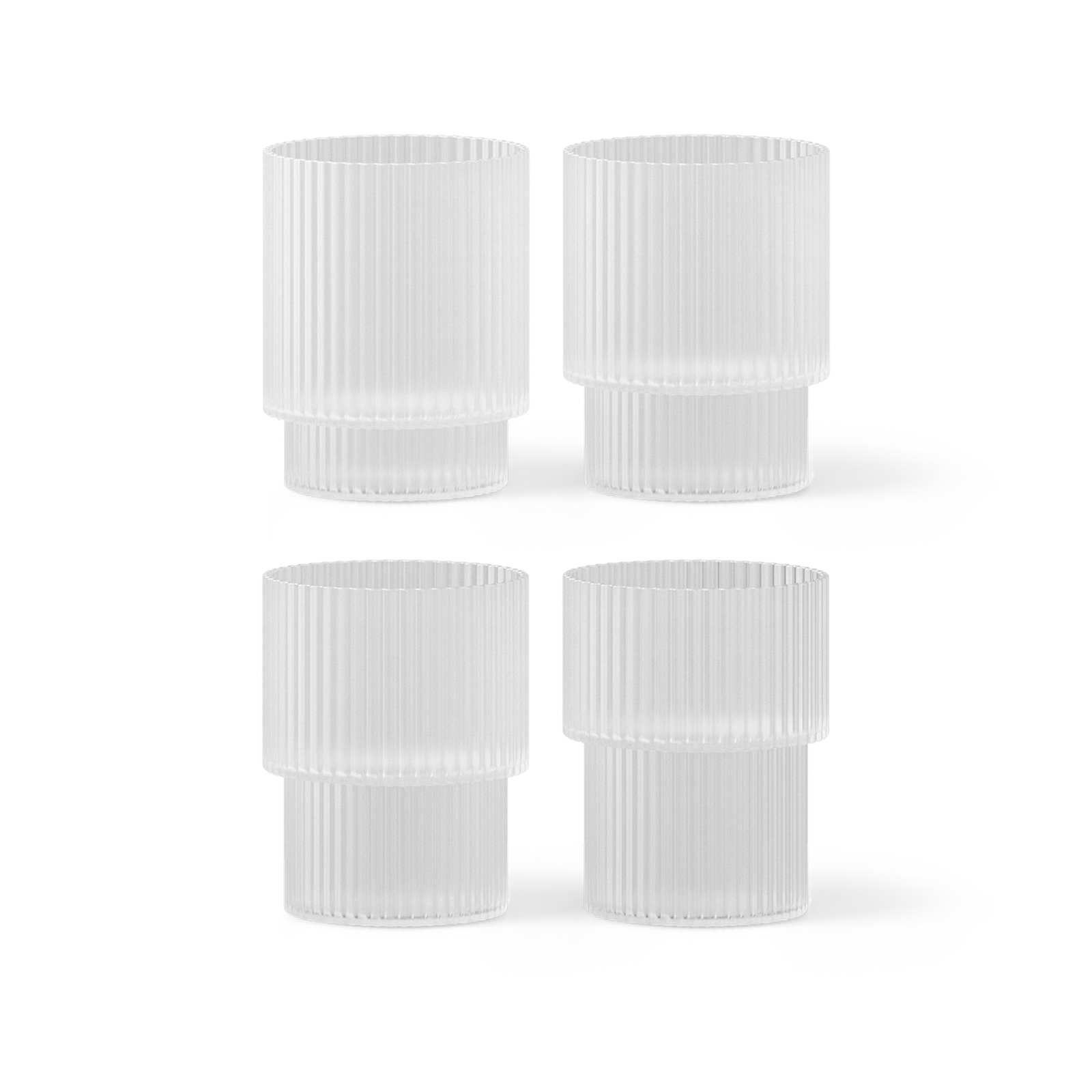 Copo Ripple branco, 200 ml, soprado à boca, conjunto de 4 - ferm LIVING