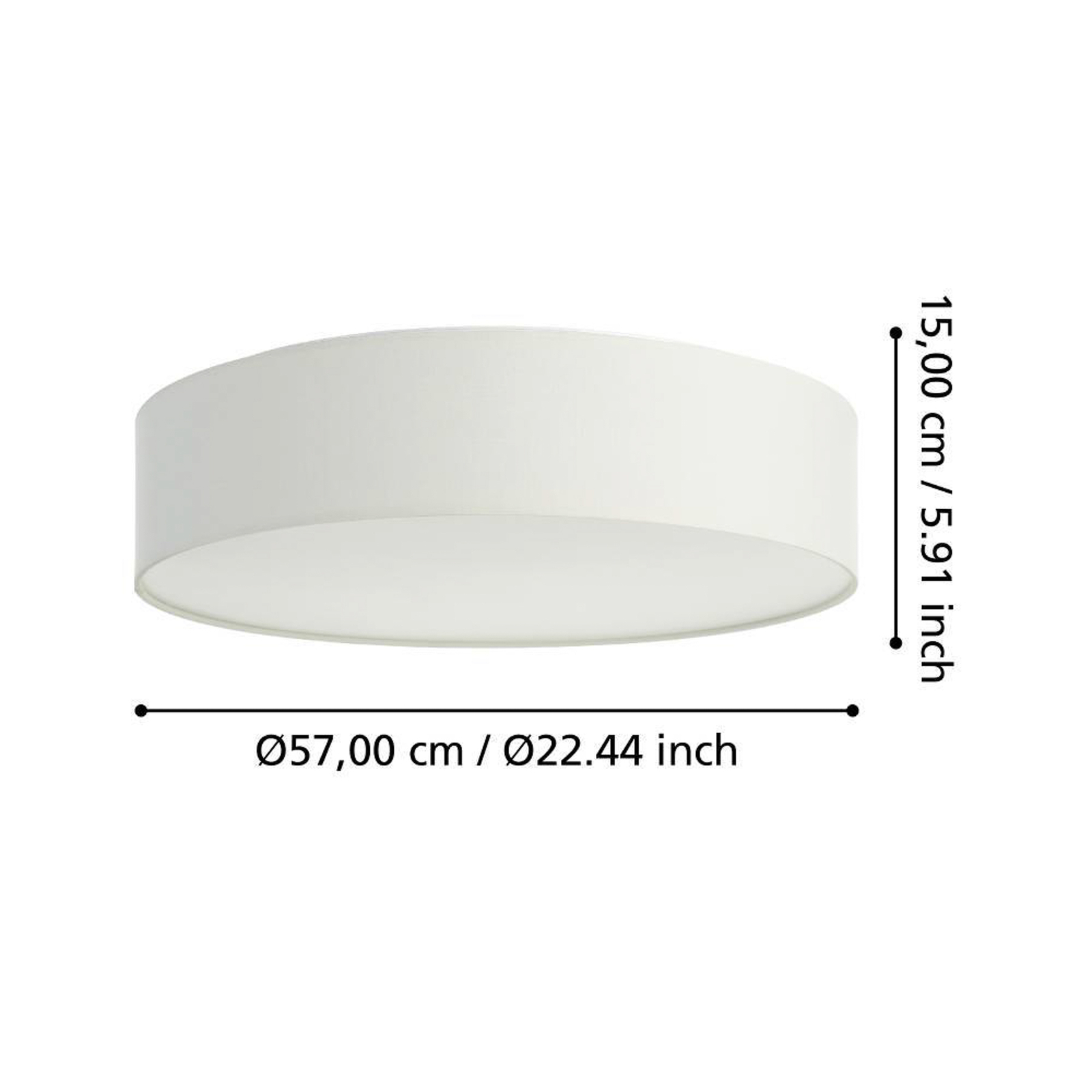 EGLO connect Romao-Z LED plafondlamp, Ø57cm, wit