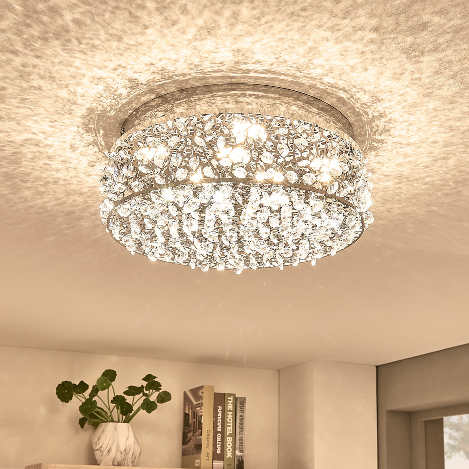 Schitterende LED plafondlamp Felias, ronde vorm