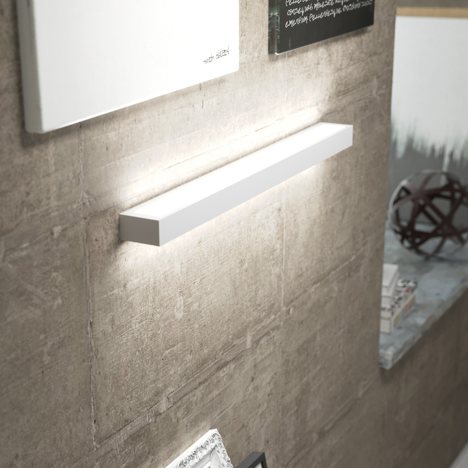 Mera LED wall light, width 80 cm, white, 3000K