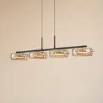 Lucande LED-hänglampa Martis, bärnstensfärgad, 4 lampor, dimbar