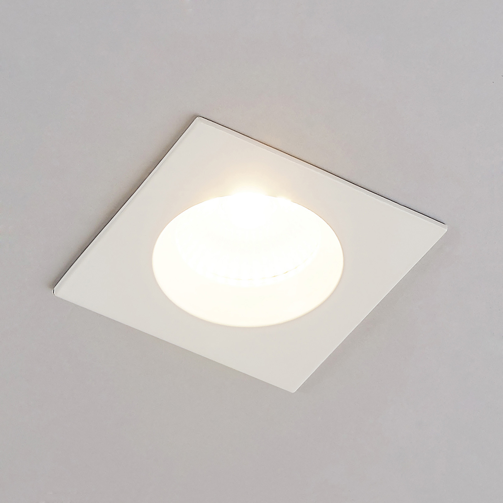 Arcchio Urdin LED recessed spotlight angular 8.2 W, for Hallway, aluminium, plastic, 8.2 W, energy efficiency: A+, L: 9 cm, W: 9 cm, H: 4.9 cm