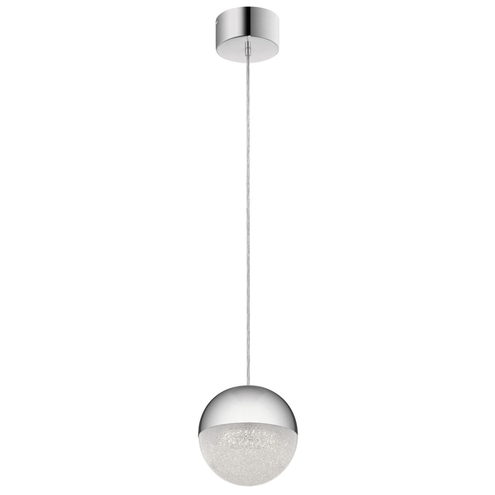 Suspension LED Moonlit, couleur chrome, aluminium, Ø 20 cm, sphère