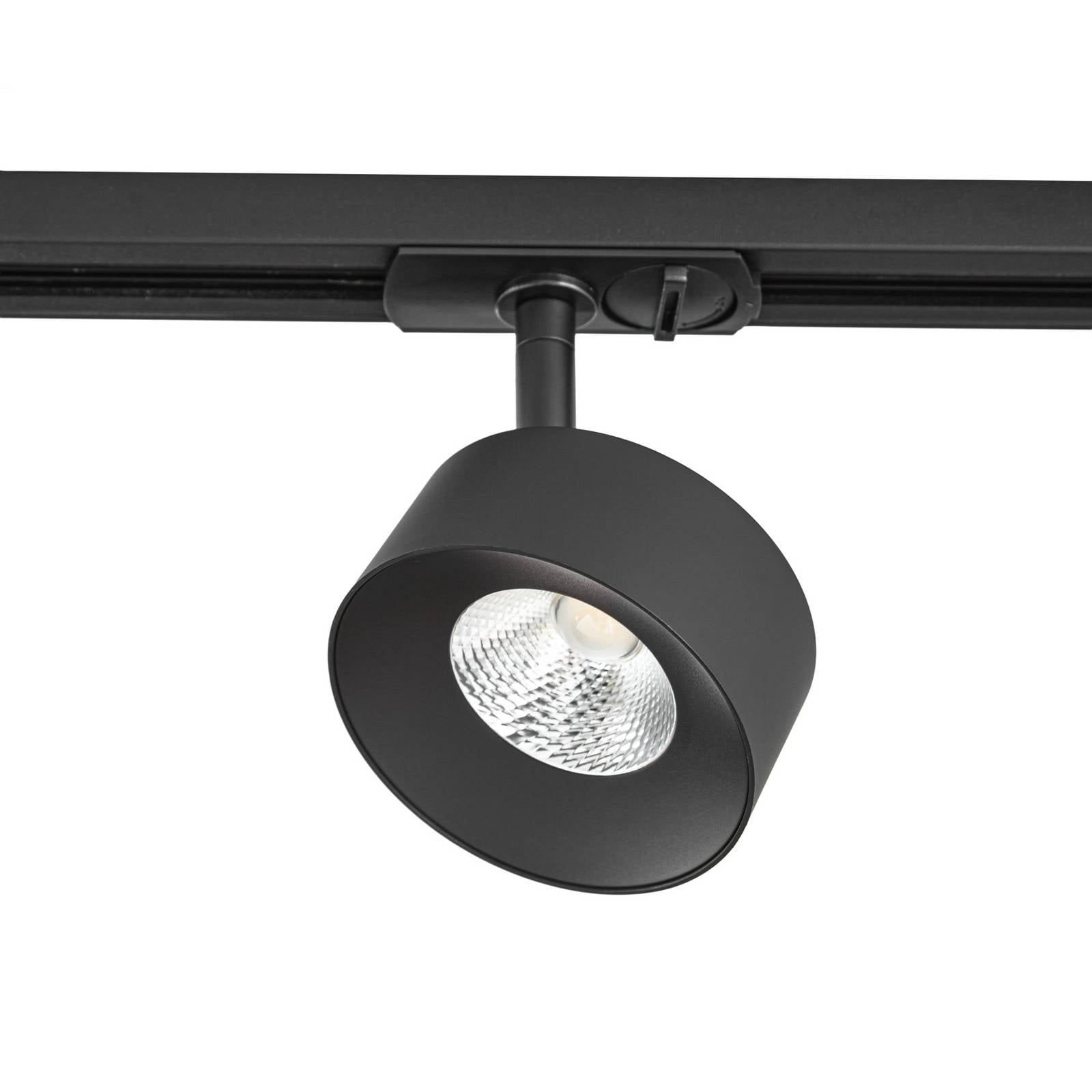 Lindby LED-Schienen-Spot Linaro, schwarz, Ø 9,5 cm, 3.000K