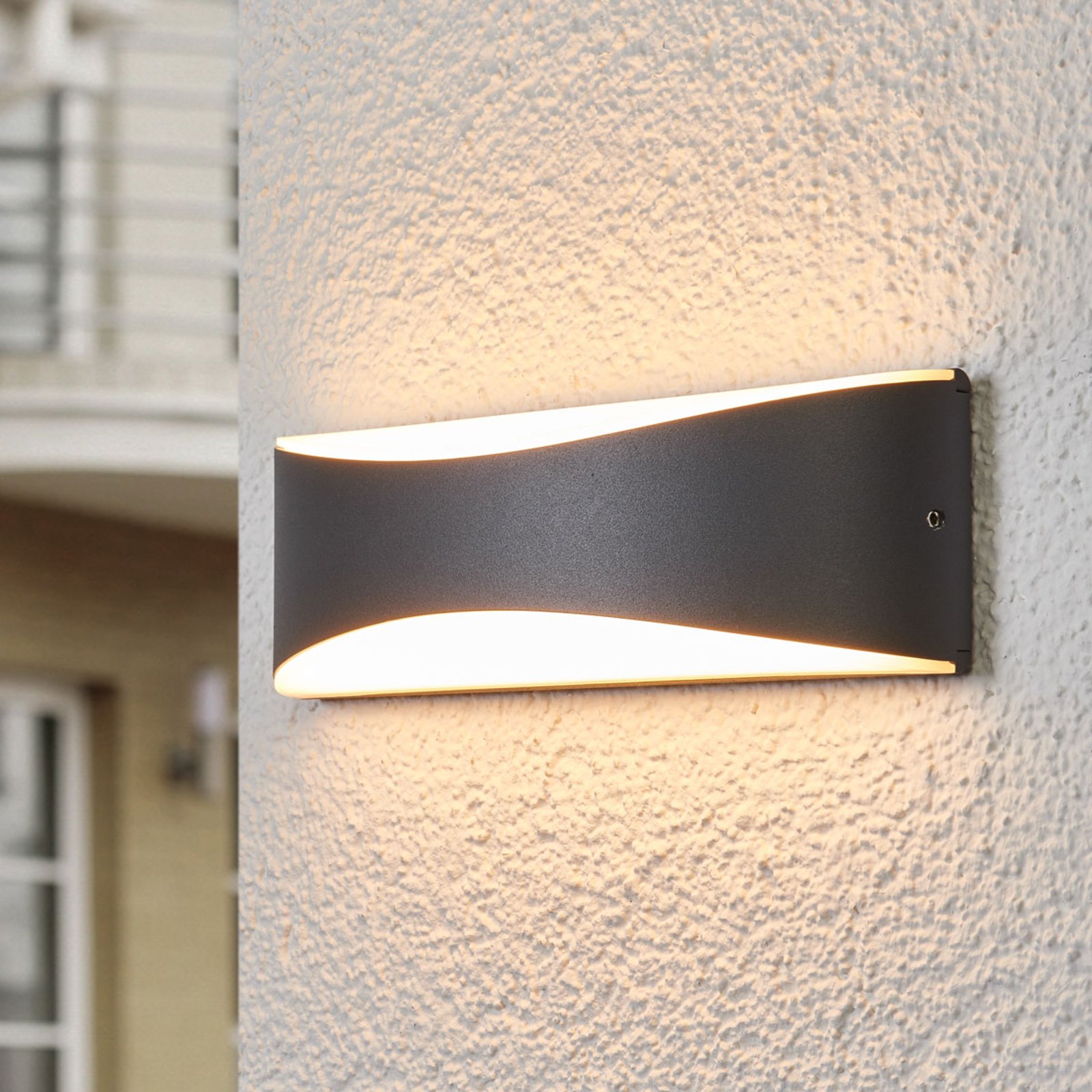 Akira LED Candeeiro de Parede Exterior Anthracite - Lucande