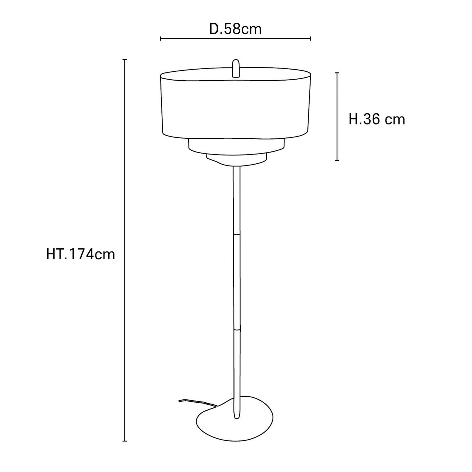 Pebble Textil-Stehlampe, creme - MARKET SET