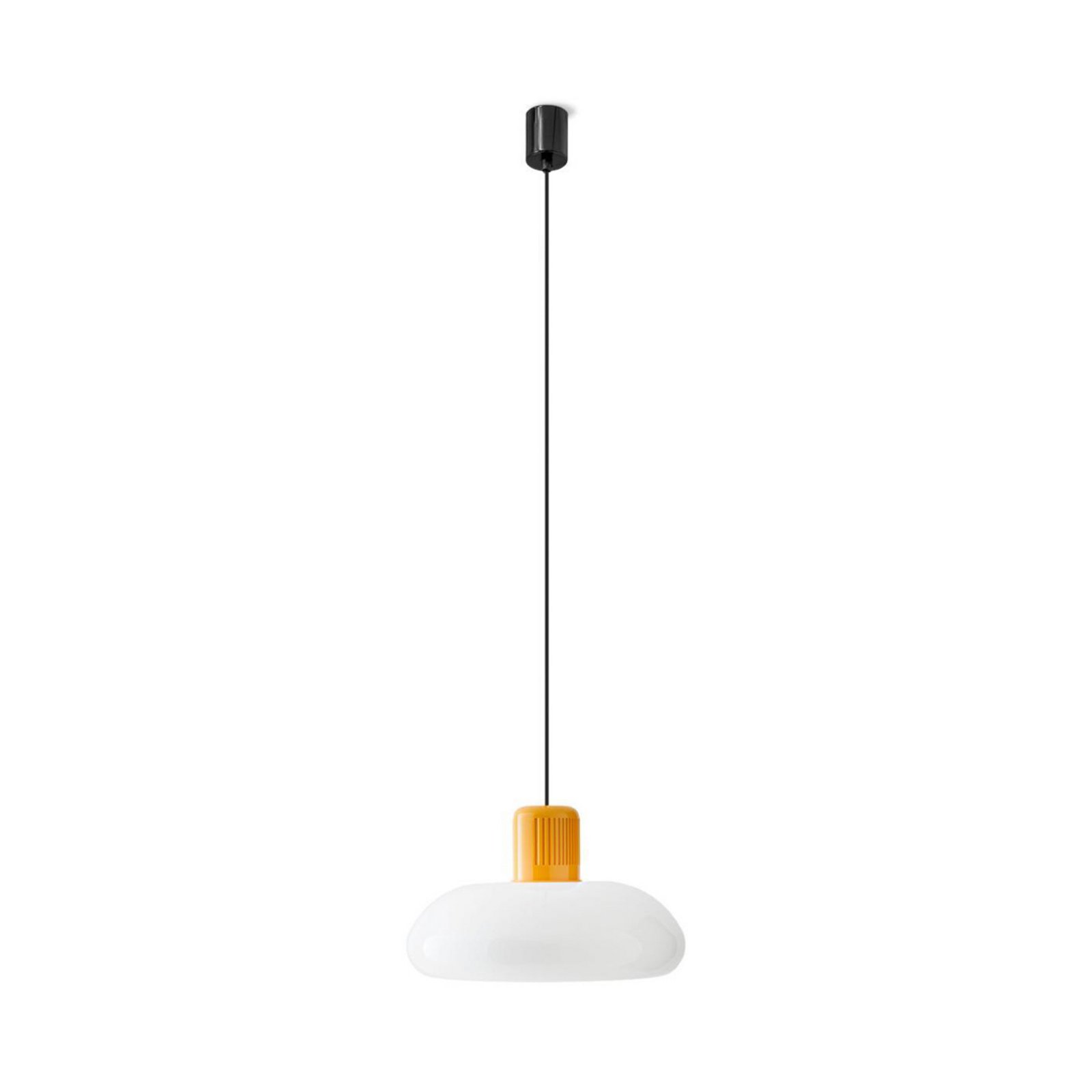 Stilnovo Trepiù LED-hængelampe, hvid/gul, Ø 40 cm, metal