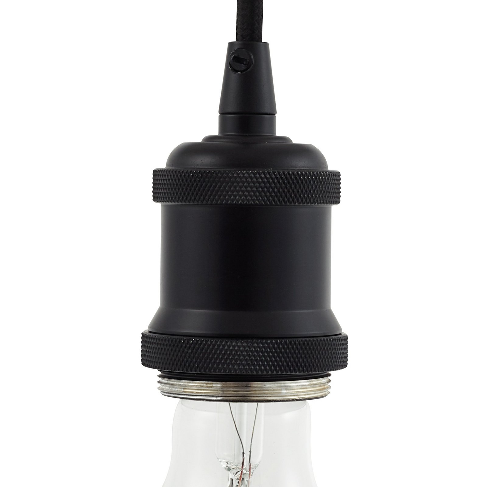 Hattie pendant light, E27 socket, Ø 5 cm, E27, black, metal - Lindby