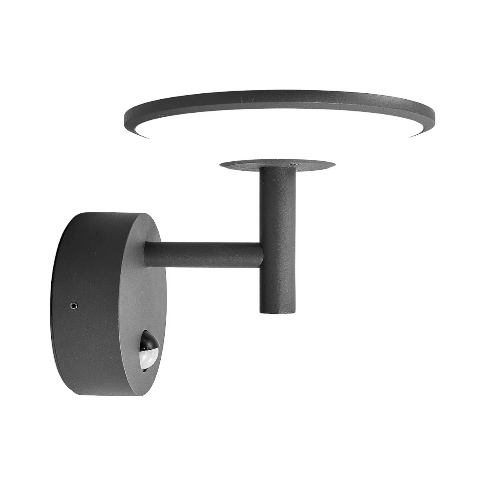 Lucande utendørs LED-vegglampe Fenia, sensor, IP54, antrasitt