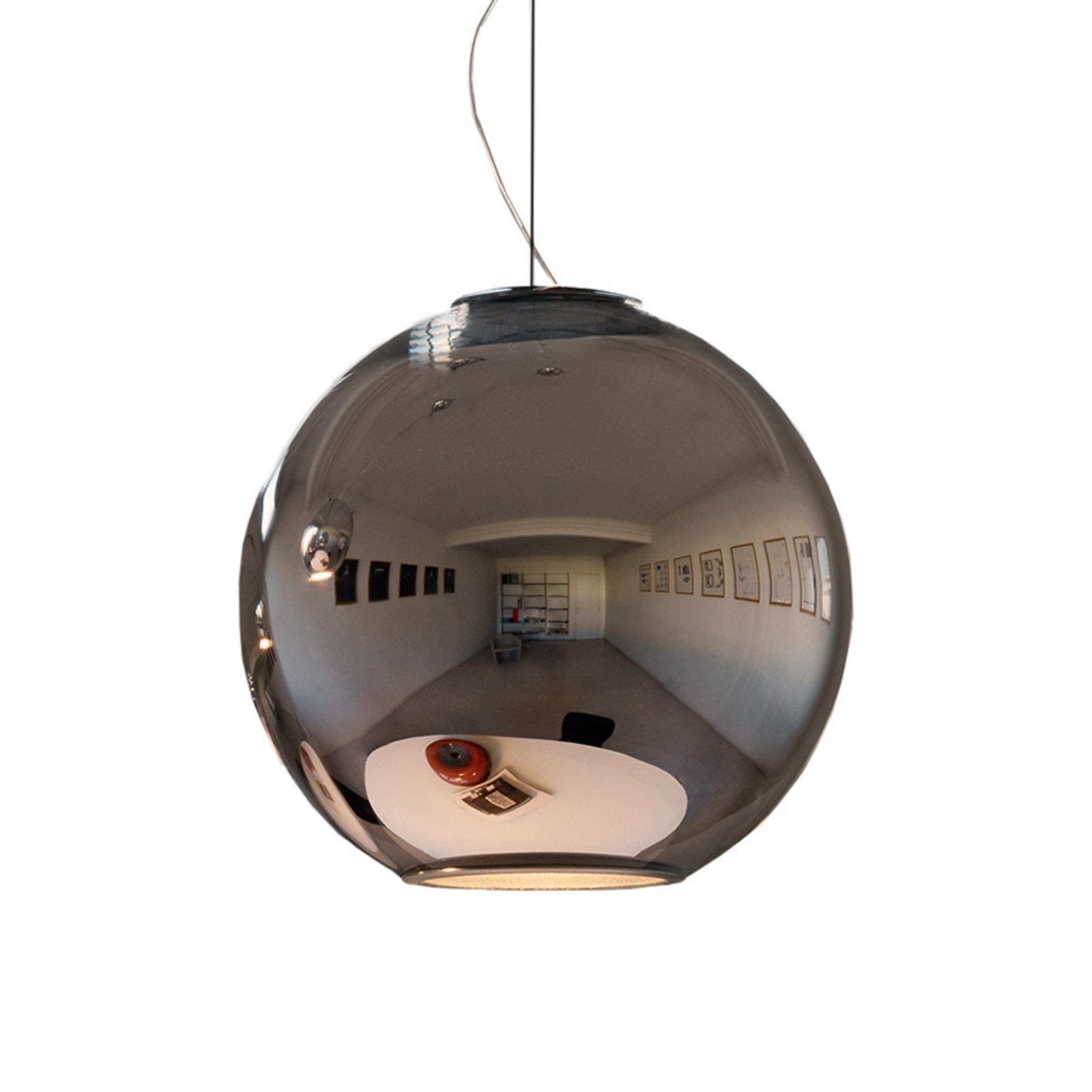 Fontana Arte Globo di Luce - lampă pendul 30 cm - Camera de zi / sufragerie - Design - argintiu - Sticlă