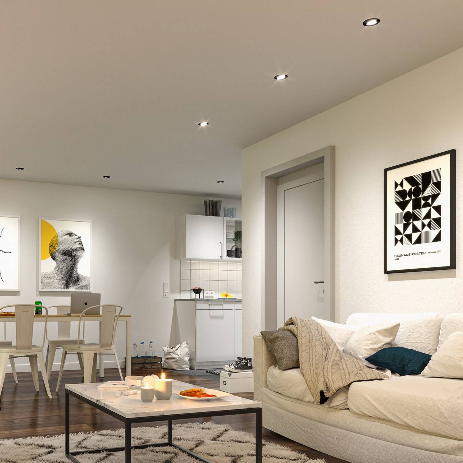 Paulmann Paulmann LED podhledové svítidlo, bílá Ø 8 cm 4,8 W zapnuto/vypnuto, sada 10 ks