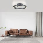 Candeeiro de teto LED PURE Loop, cinza, metal, Ø 60 cm, CCT