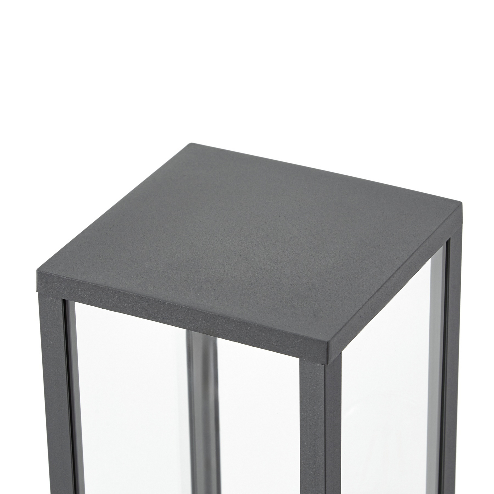 Bolardo luminoso Lindby Peldar, antracita/transparente, 80 cm, sensor