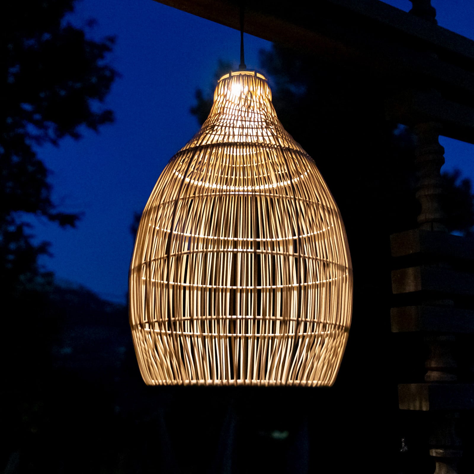 Lumisky LED solarna viseća lampa HOLIDAY, Ø 29 cm, bež/crna plastika - bež, crna