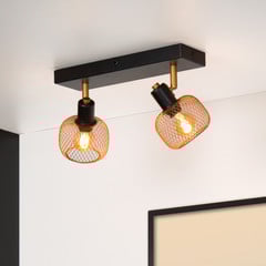 Faretto a soffitto Maren, 2 luci, oro satinato