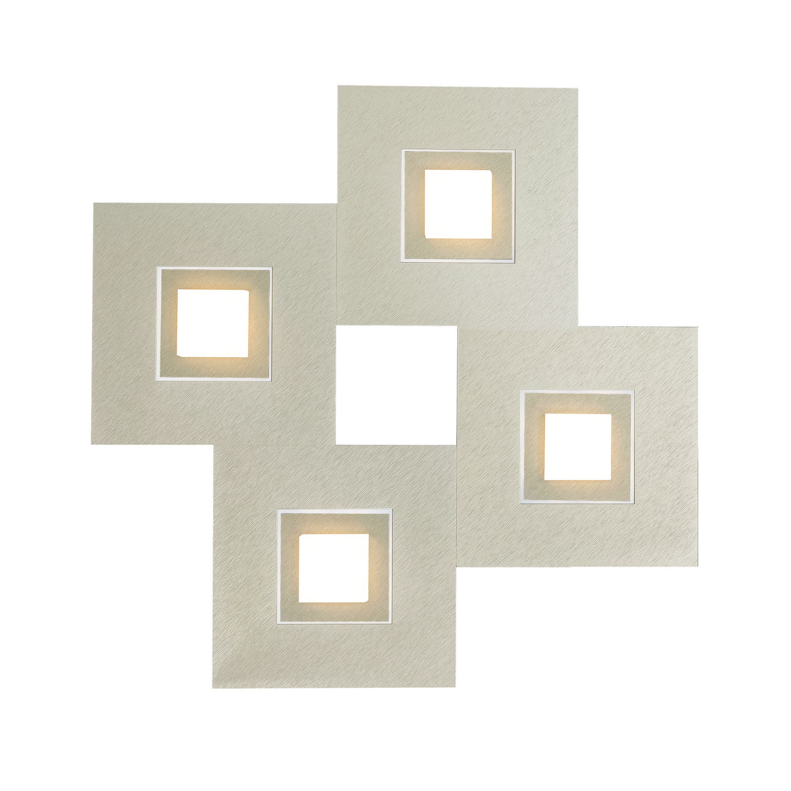 Grossmann GROSSMANN Karree 4-bulb 50x50 pearlescent titanium, for Living / Dining Room, aluminium, acrylic, 6.1 W, energy efficiency: A+, W: 50 cm, H: 50 cm