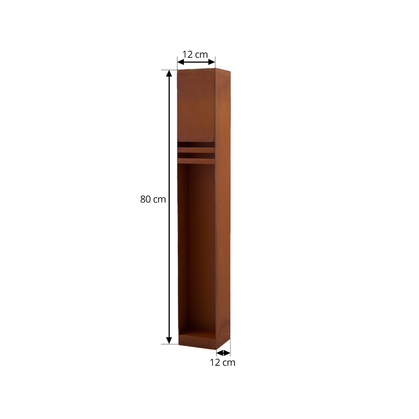 Lucande lampione a LED Oxido, color ruggine, acciaio corten