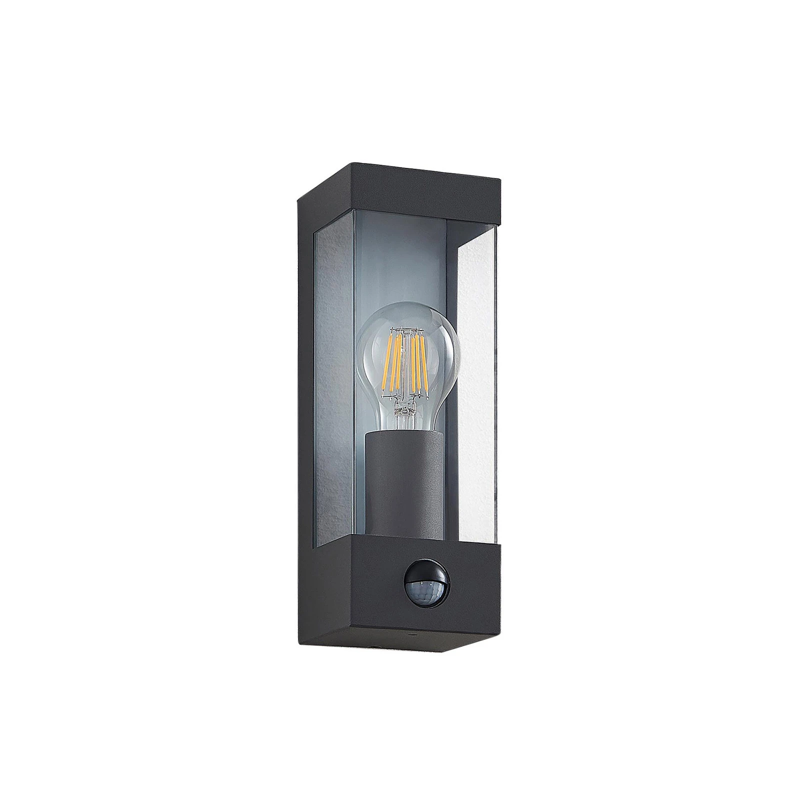 Lindby Außenwandlampe Tilian, Sensor, Höhe 25 cm, anthrazit