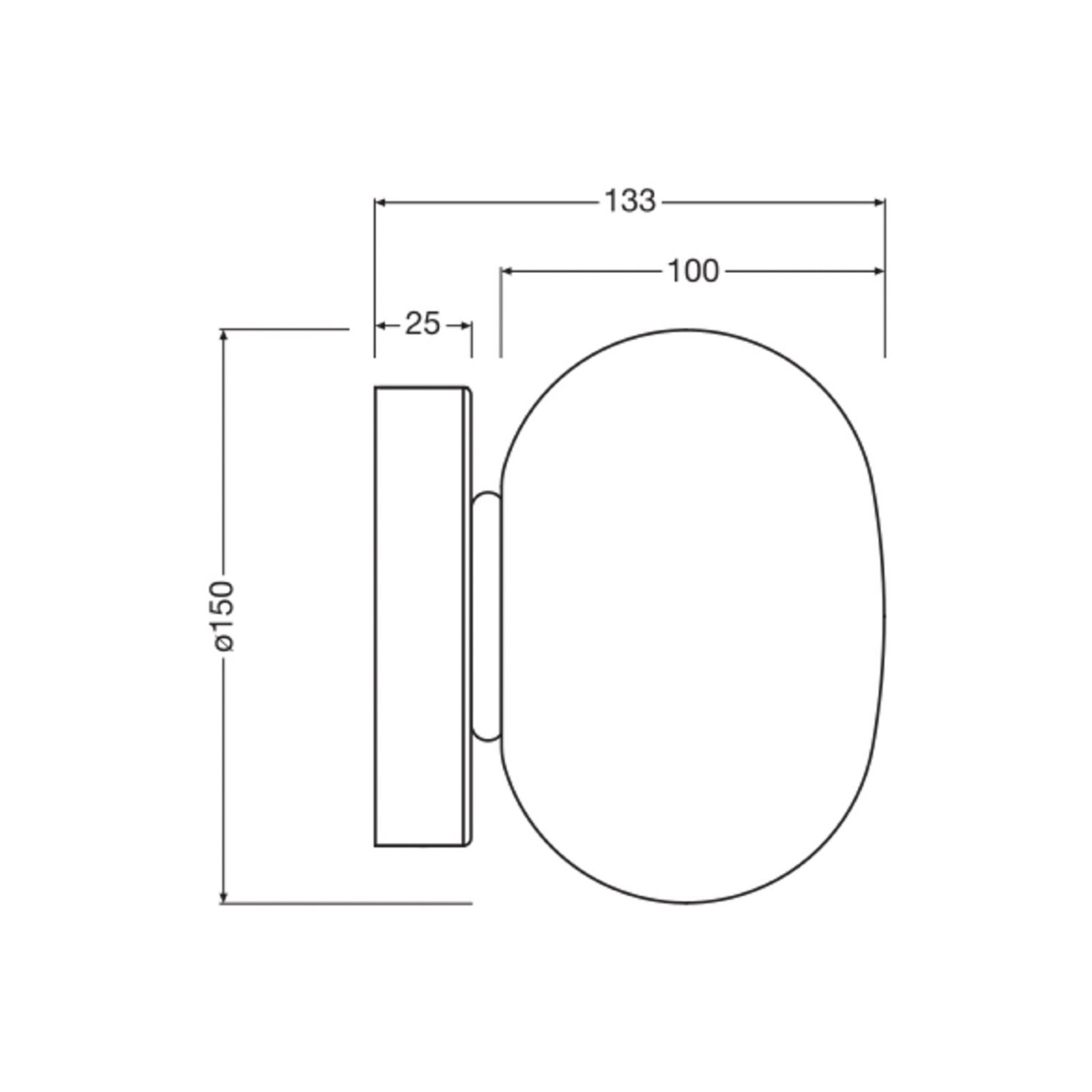 OSRAM Φωτιστικό τοίχου LED Decor Satellite γκρι, Ø 15 cm, CCT, ρυθμιζόμενη OSRAM Φωτιστικό τοίχου LED Decor Satellite γκρι, Ø 15 cm, CCT, ρυθμιζόμενη