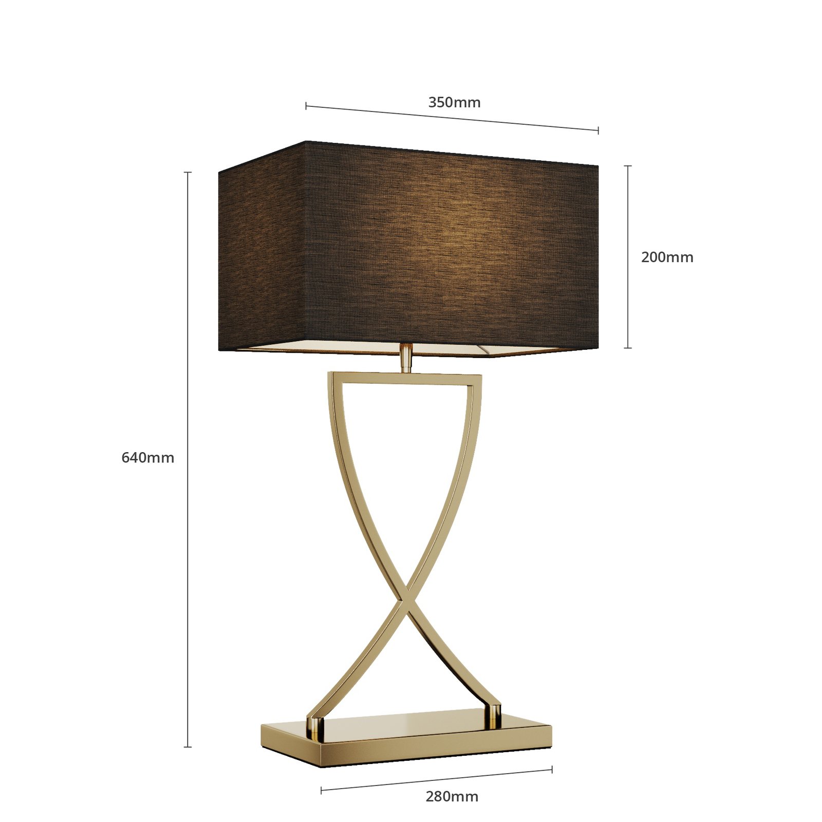 Evaine Table Lamp Brass/Black - Lucande