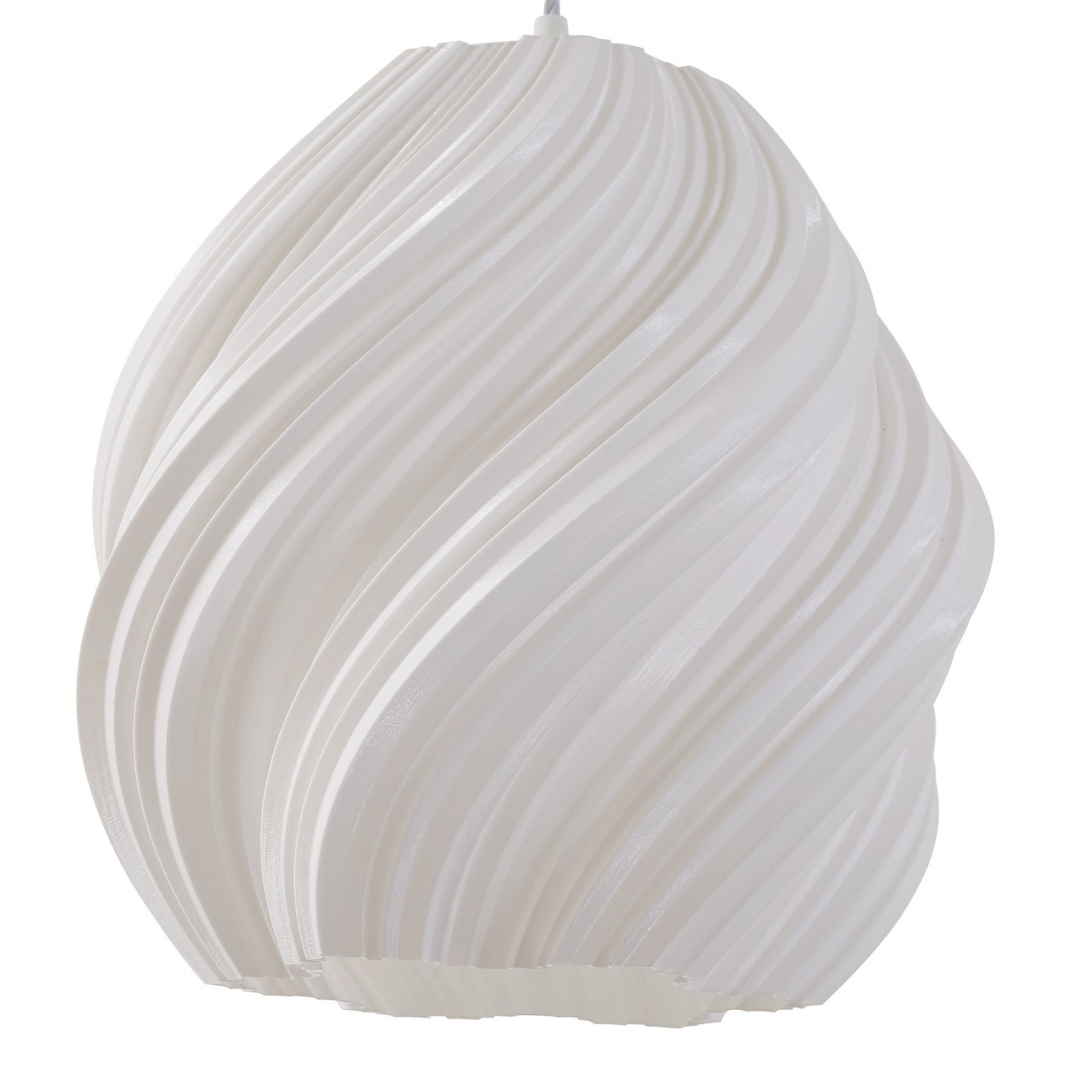 Lindby hanglamp Nuvia, Ø 30 cm, wit, gedraaid