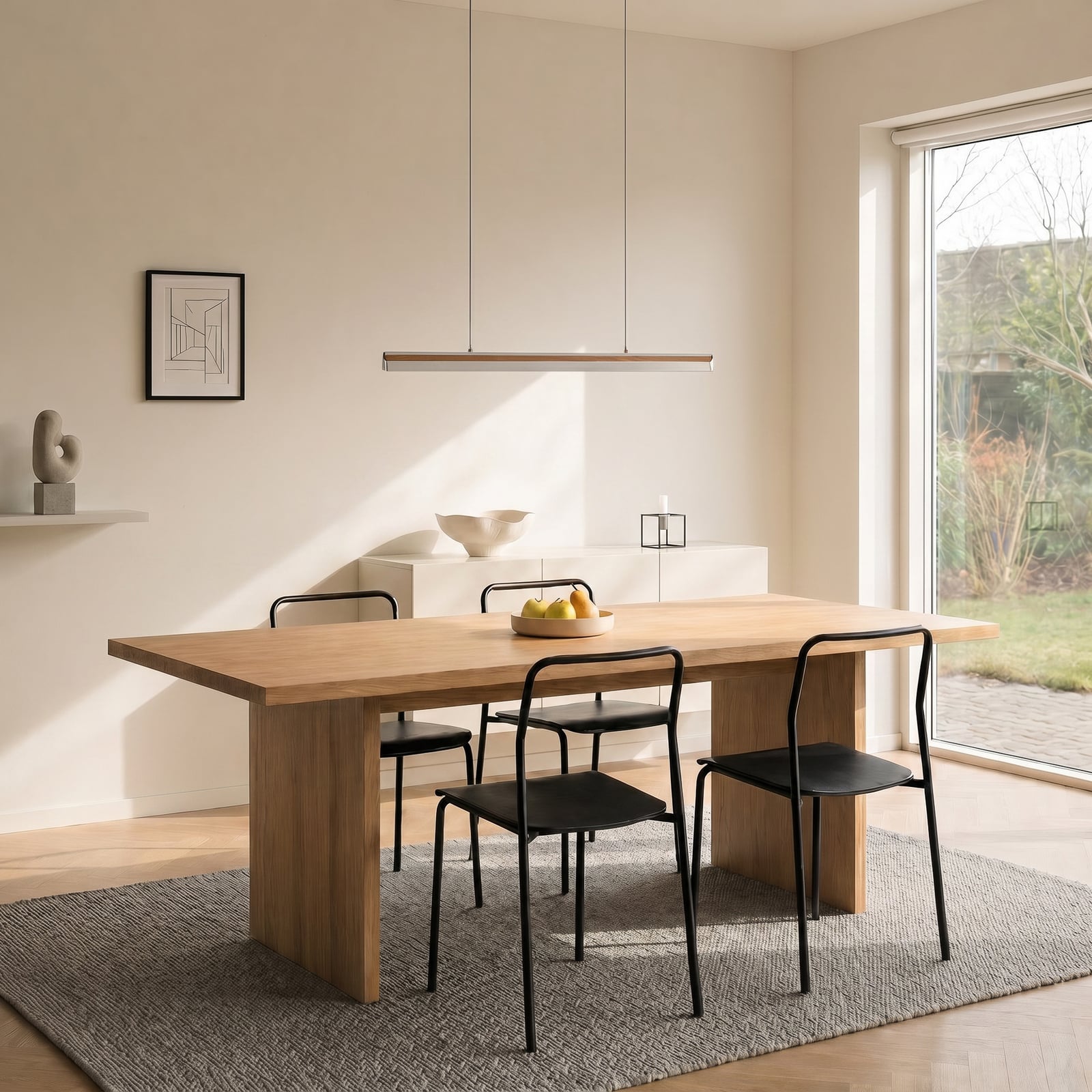 Candeeiro suspenso LED Lucande Lutana, rosa dourado/cor de madeira, 101 cm