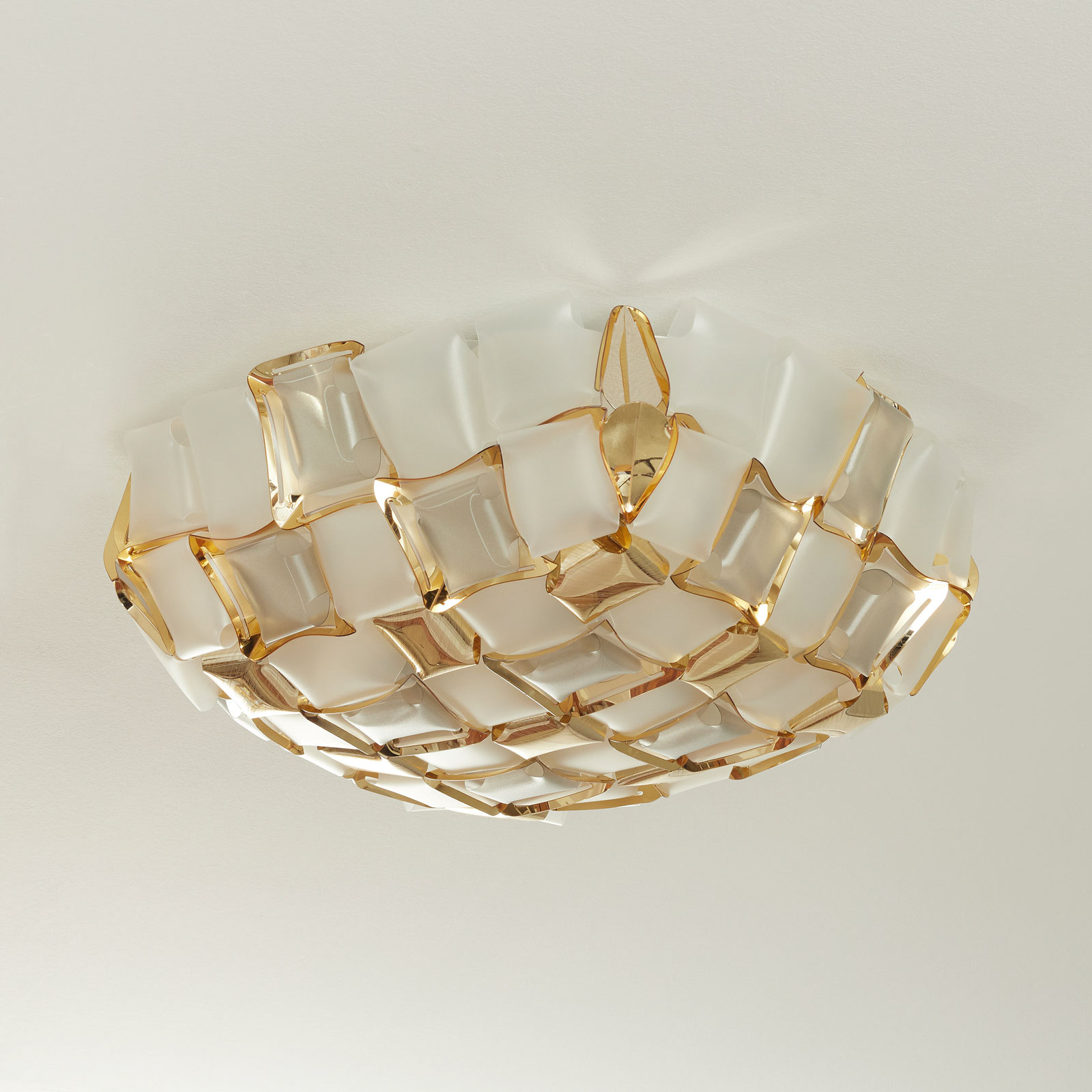 Slamp Mida ceiling light, Ø 67 cm, gold/white