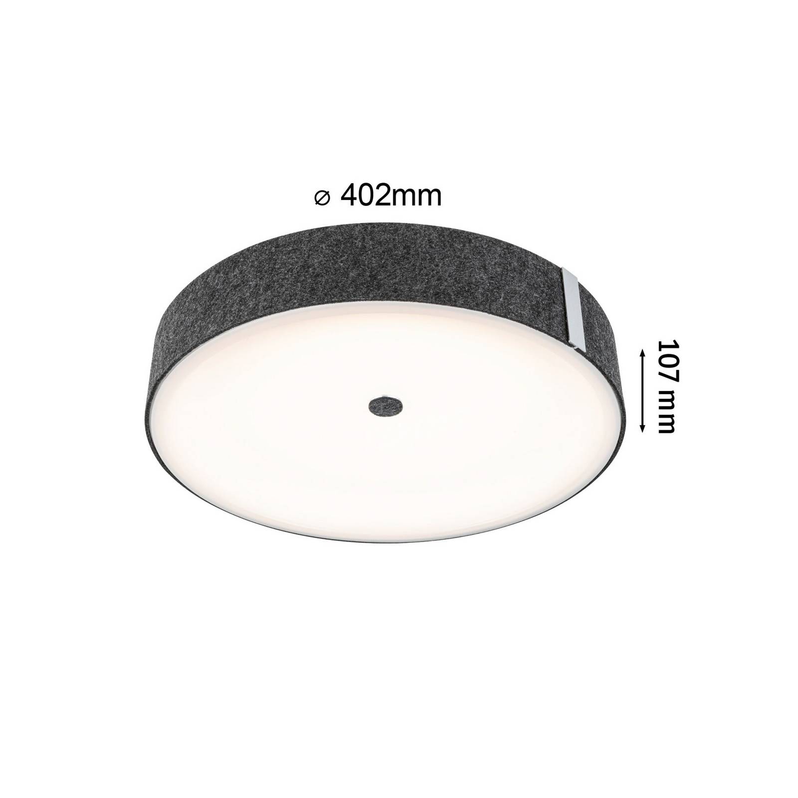 Paulmann Smart Lampa sufitowa LED Malika antracyt Ø 40 cm filc