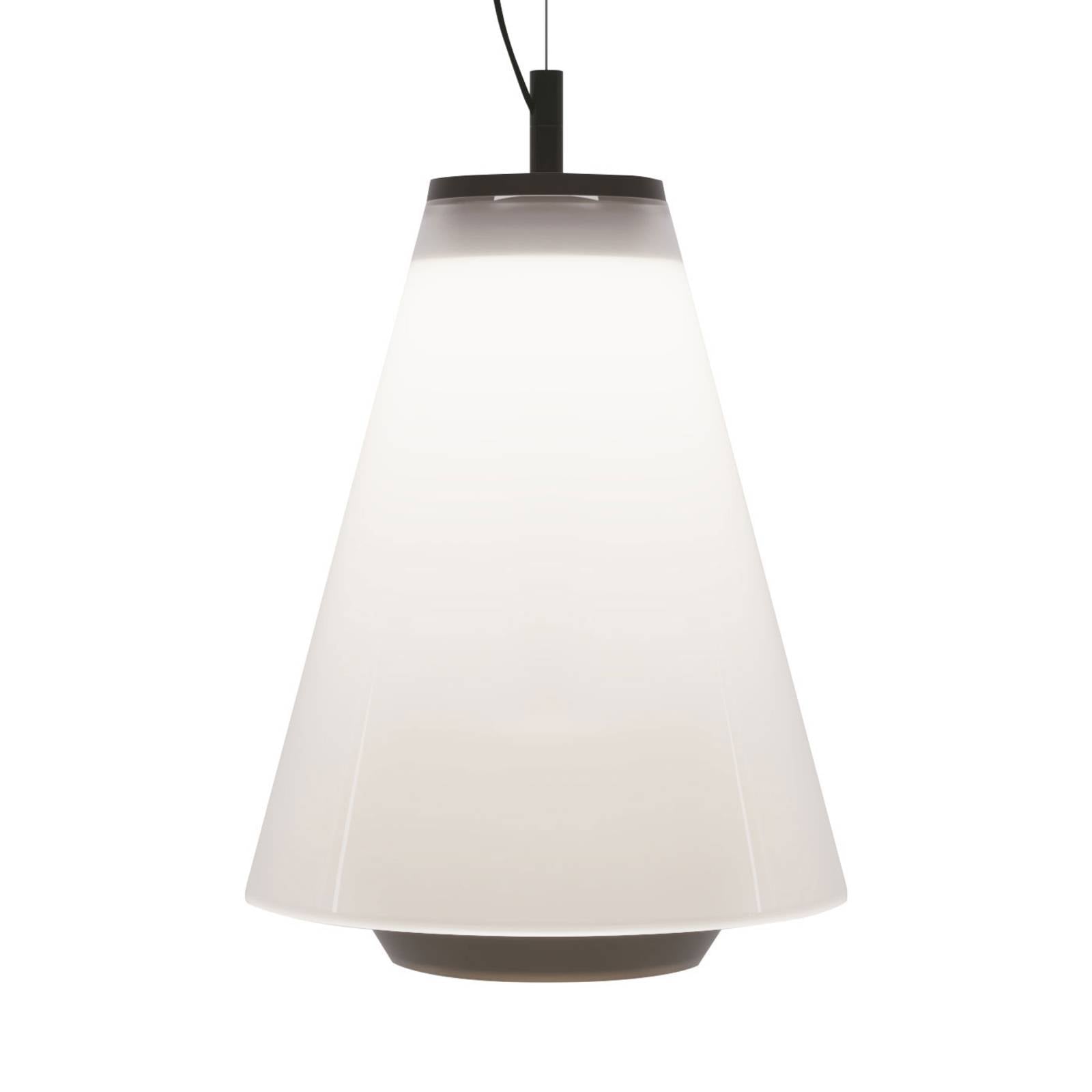 Prandina Shuttle Pendelleuchte schwarz, Glas opal