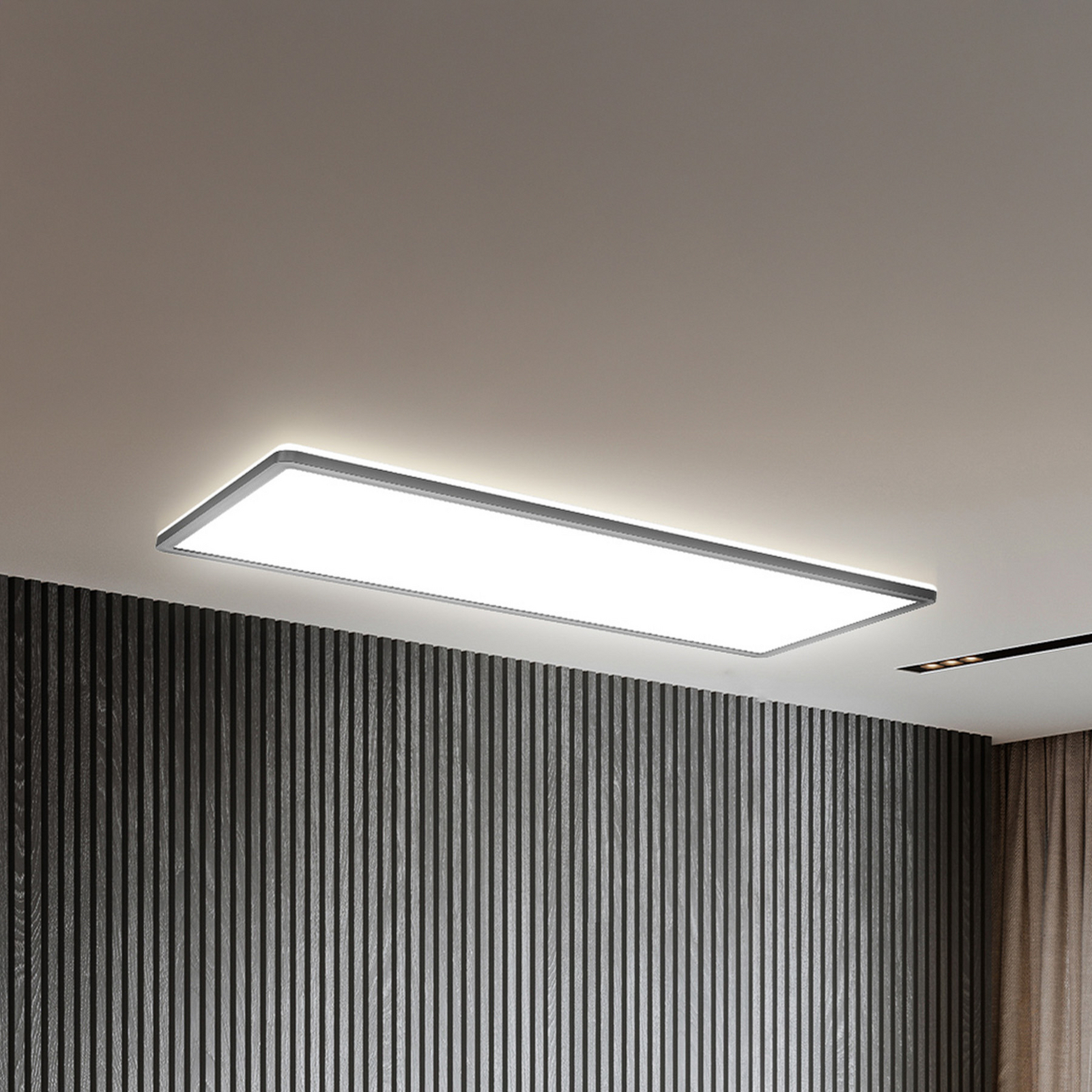 LED paneel Slim met afstandsbediening RGBW, 58 x 20 cm, zwart,