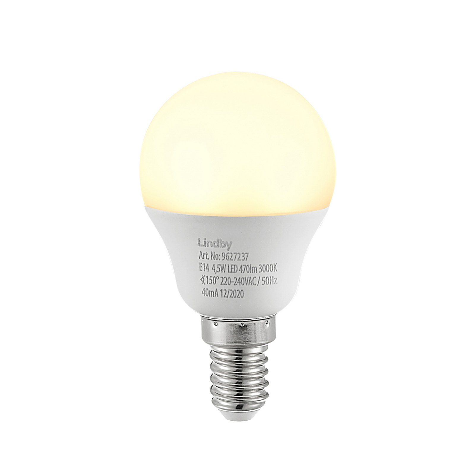 Lindby LED-Lampe E14 G45 4,5W 3.000K opal 2er-Set
