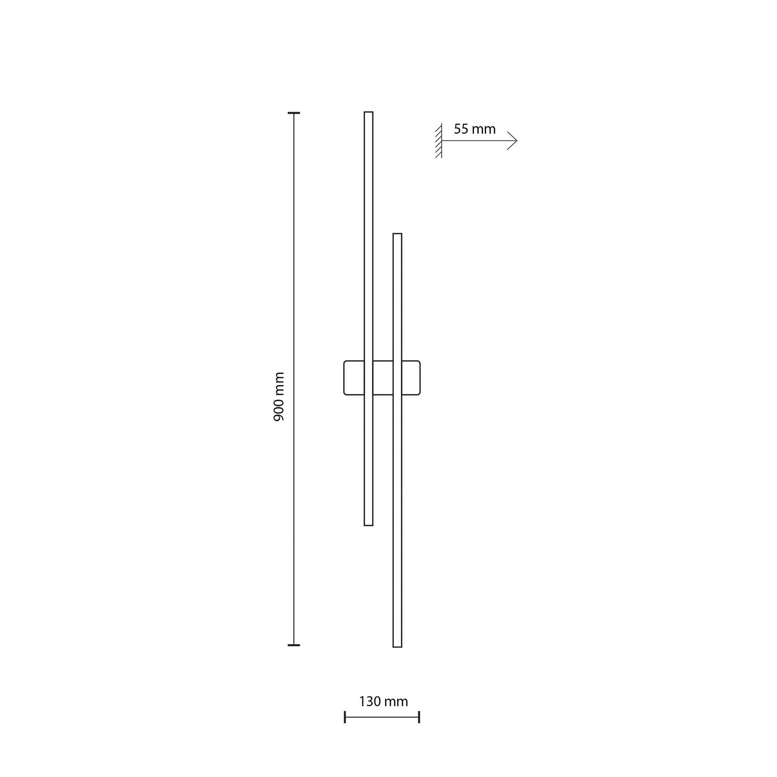 TK Lighting LED-vägglampa Flash indirekt svart/valnöt 2 ljus