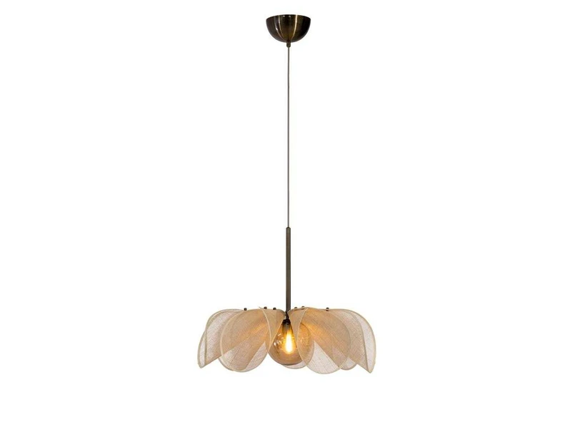 Markslöjd – Styrka Taklampa Ø63 Beige/ Antique Brass/Amber