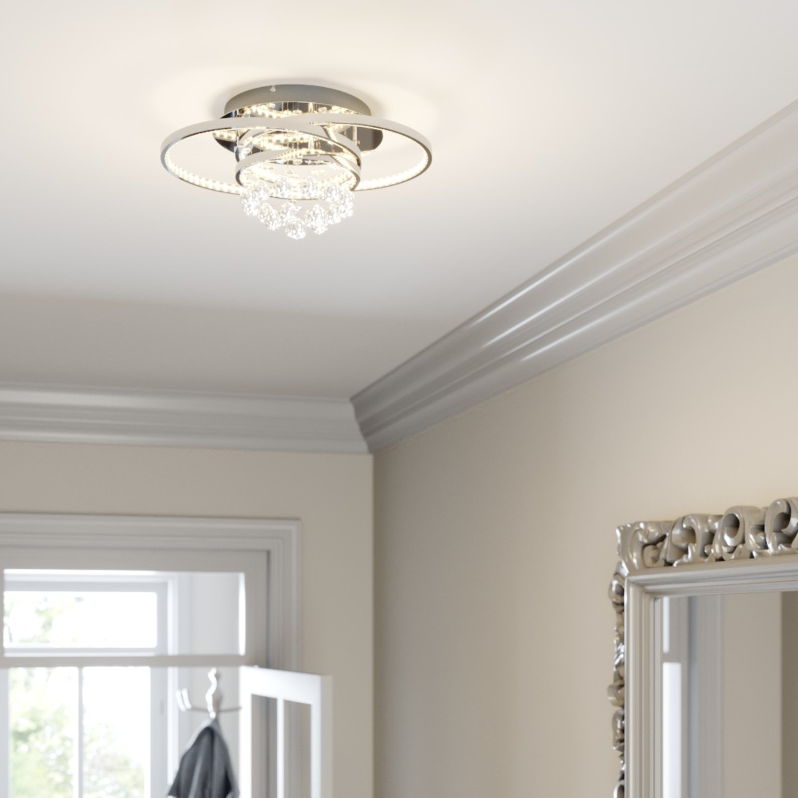 Keely Candeeiro de Tecto S Chrome/Clear - Lucande