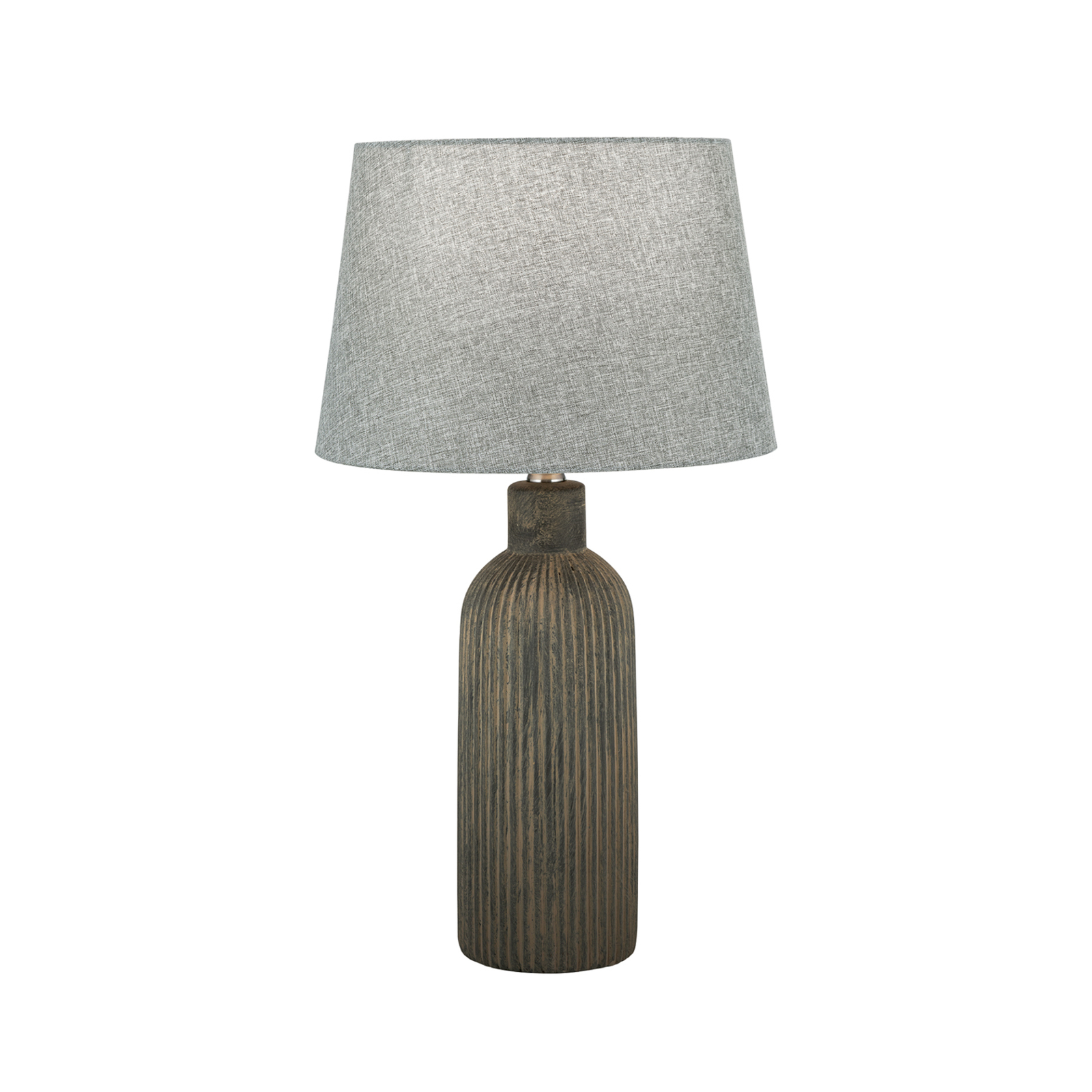 Orchid table lamp, brown/grey, height 53.5 cm, ceramic/linen