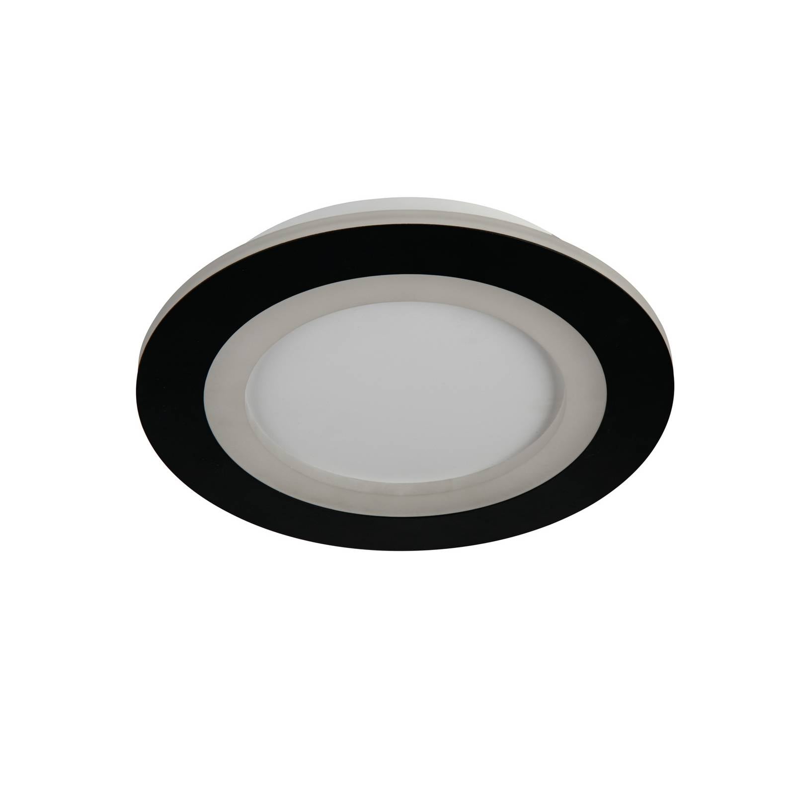LED-Deckenlampe Ringo, Ø 25 cm, schwarz/weiß Eisen/Acryl CCT