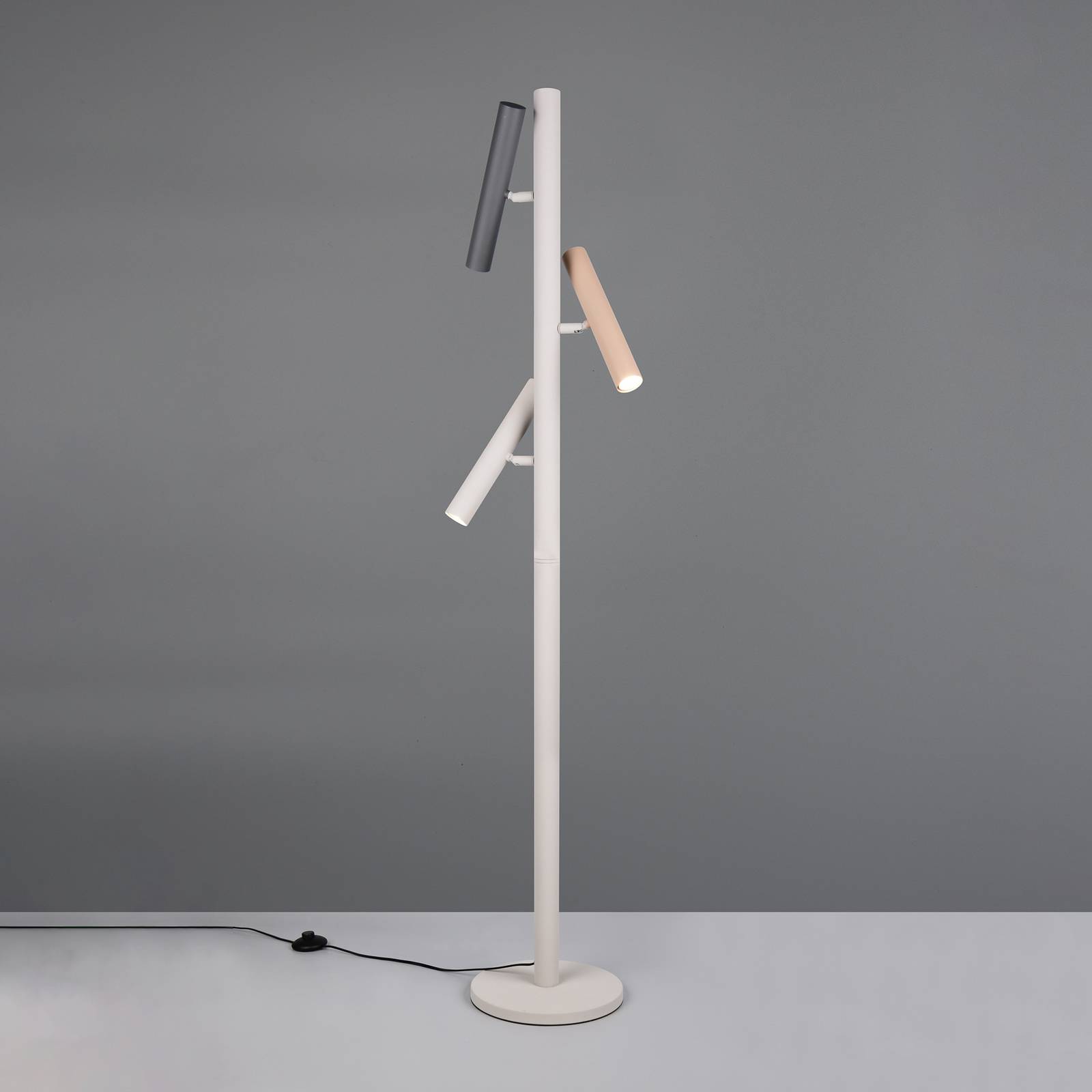 Trio Lighting Vloerlamp Terloa, veelkleurig, hoogte 143 cm, metaal, 3-lamps.