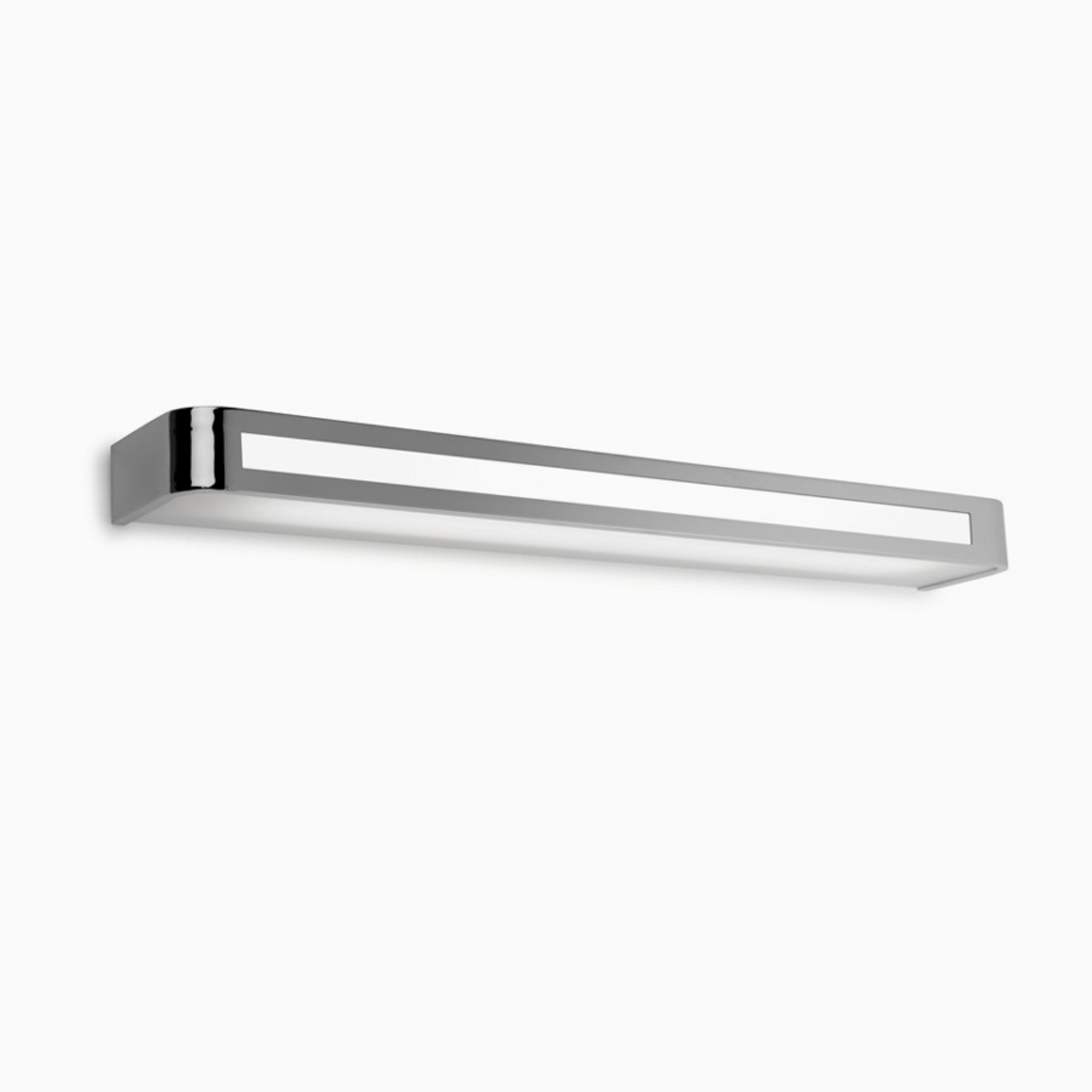 Pujol Arcos versatile wall light in chrome, 60 cm, for Bathroom, aluminium, polycarbonate, G5, 24 W, energy efficiency: A++, L: 60 cm, H: 4.5 cm