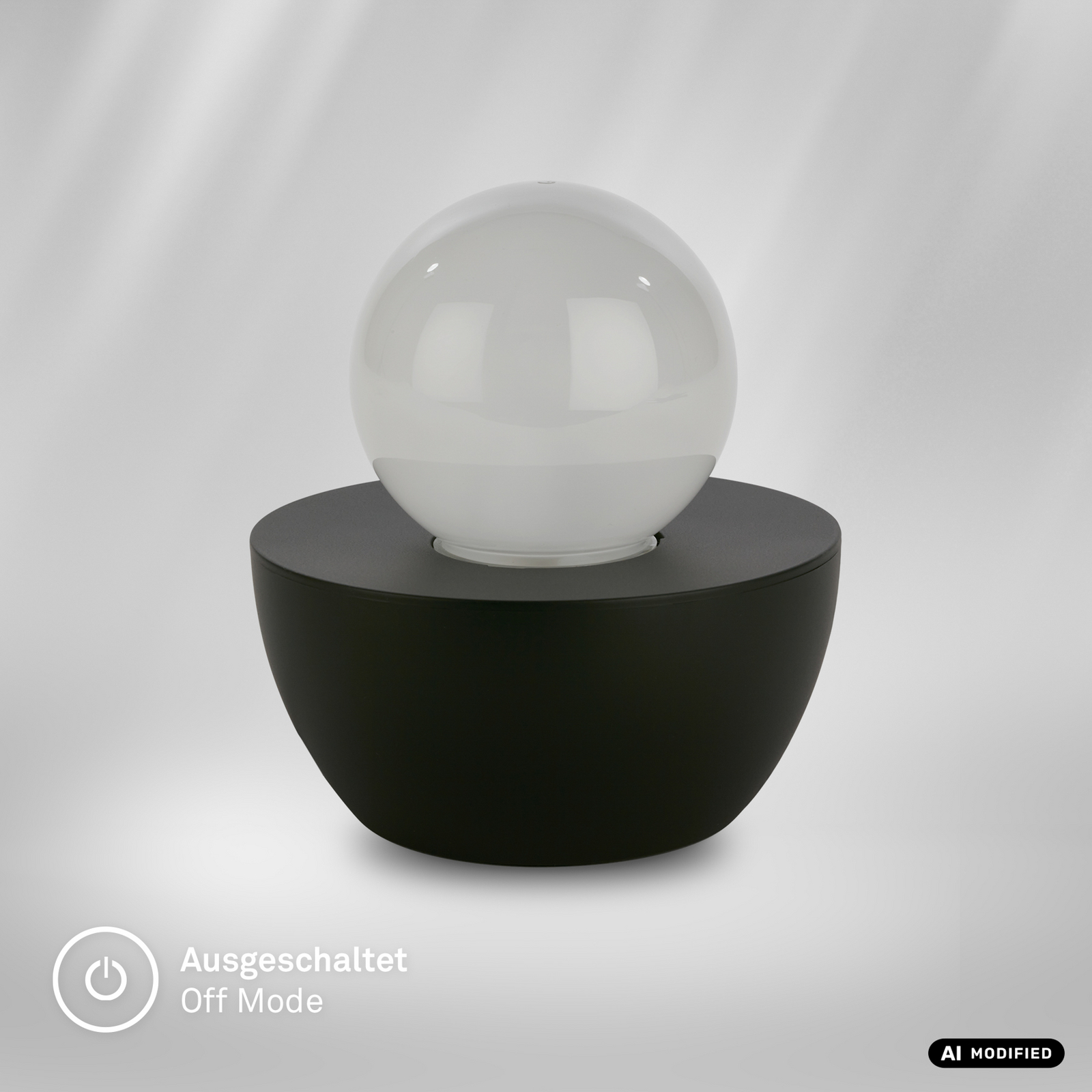 Lampa stołowa LED Fog, czarna/przezroczysta, skokowa zmiana barw RGB, Ø 12 cm Lampa stołowa LED Fog, czarna/przezroczysta, skokowa zmiana barw RGB, Ø 12 cm