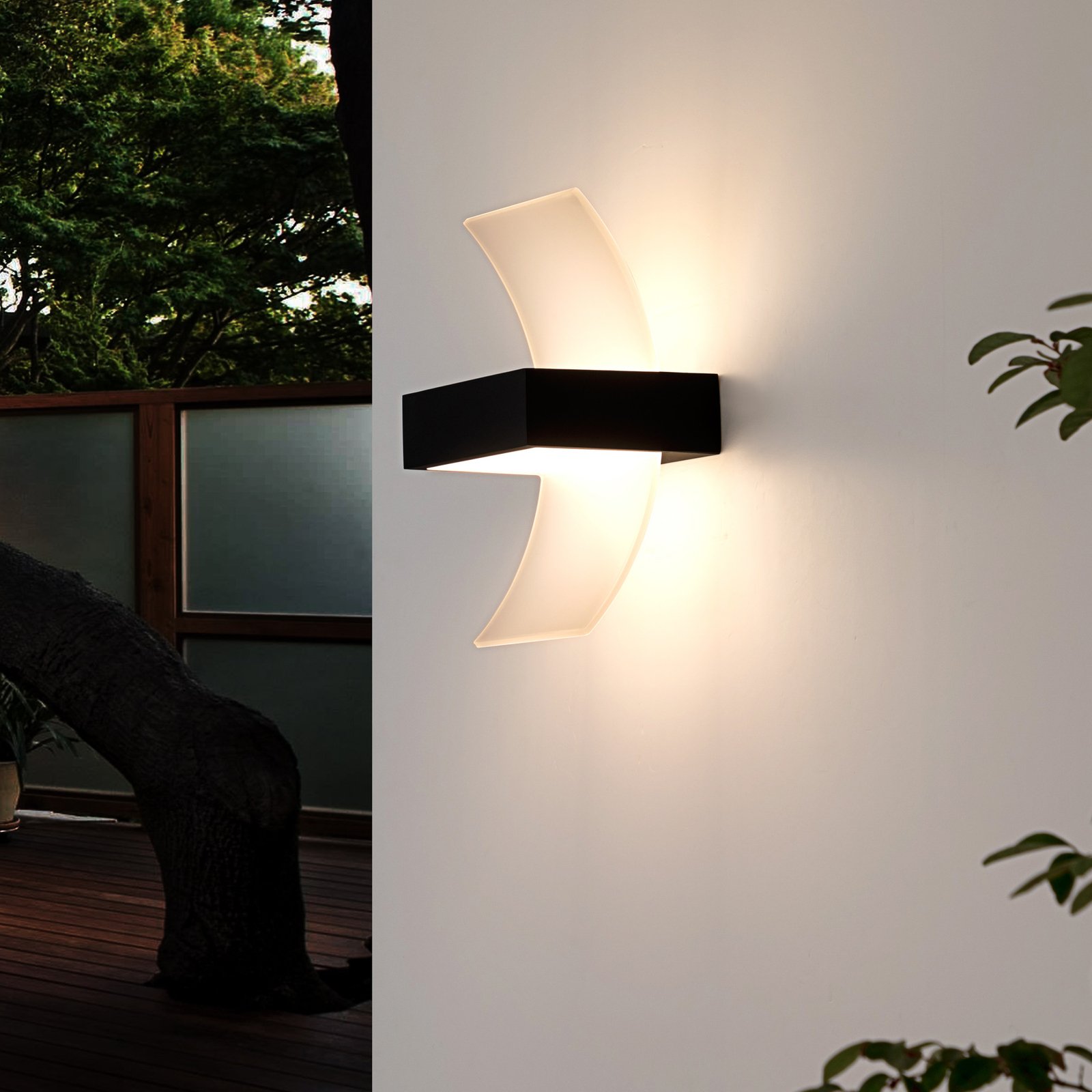 Ívelt LED kültéri fali lámpa Skadi
