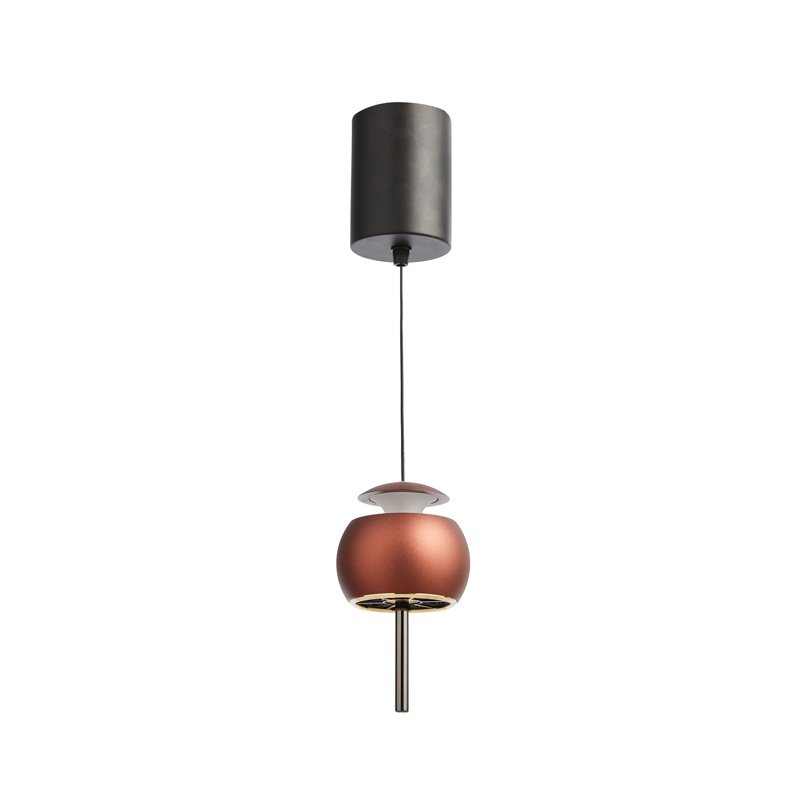 LOOM DESIGN LED pendant light Parachute, brown, Ø 9.6 cm, aluminium