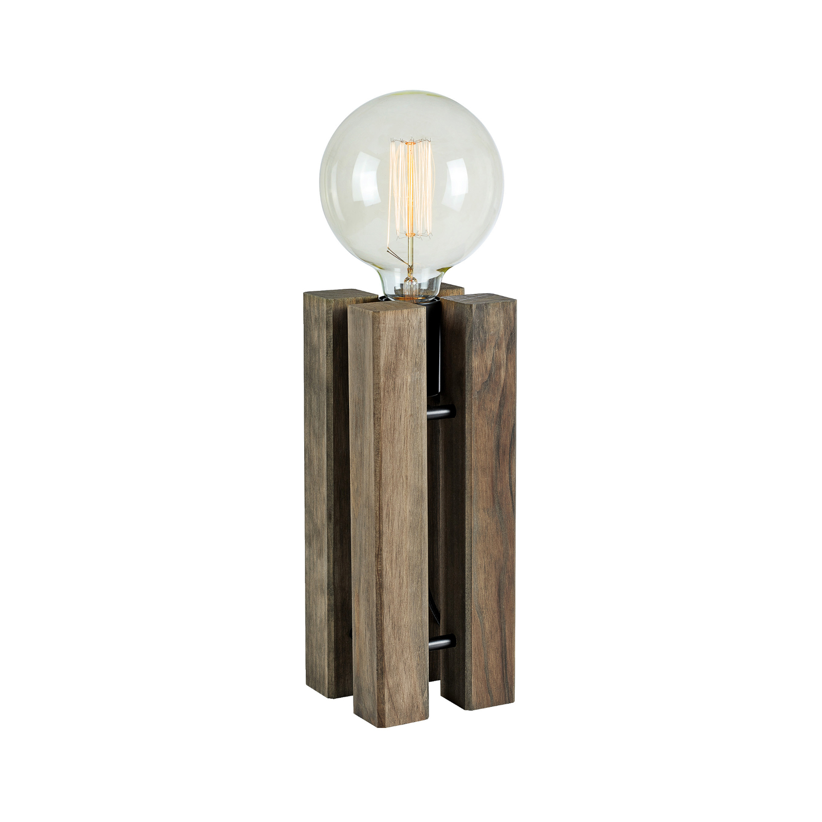 Lampe à poser Lodge, hauteur 28 cm, brun, bois